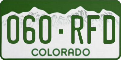 CO license plate 060RFD