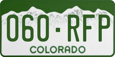 CO license plate 060RFP