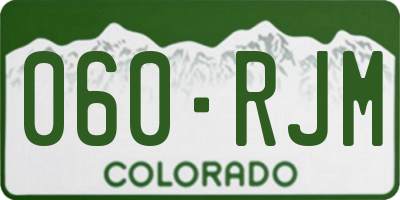 CO license plate 060RJM