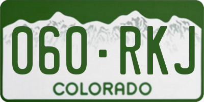 CO license plate 060RKJ