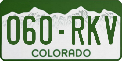 CO license plate 060RKV