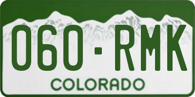 CO license plate 060RMK