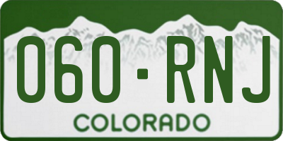 CO license plate 060RNJ