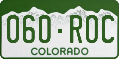 CO license plate 060ROC