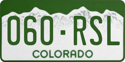 CO license plate 060RSL