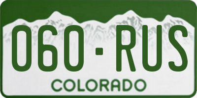 CO license plate 060RUS
