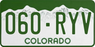 CO license plate 060RYV
