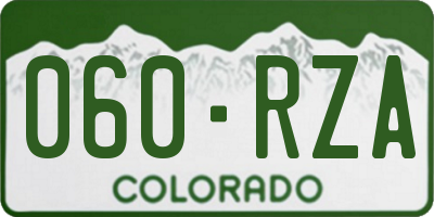 CO license plate 060RZA