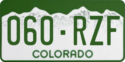 CO license plate 060RZF