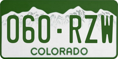 CO license plate 060RZW