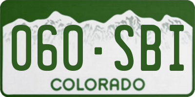 CO license plate 060SBI