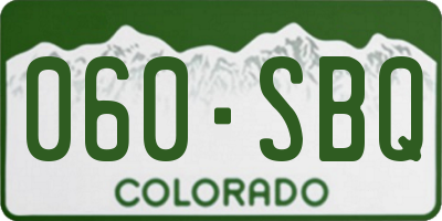 CO license plate 060SBQ