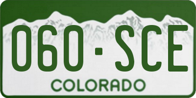 CO license plate 060SCE