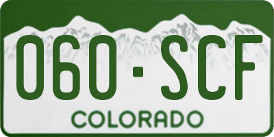 CO license plate 060SCF