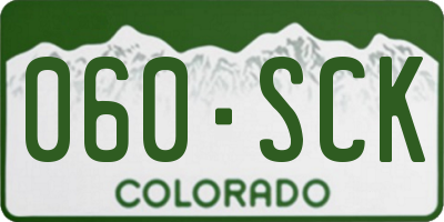 CO license plate 060SCK