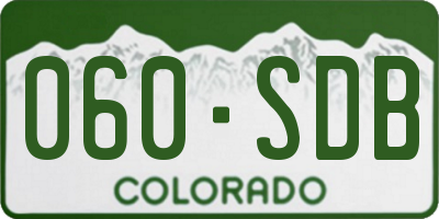 CO license plate 060SDB