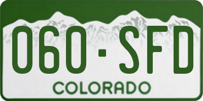 CO license plate 060SFD