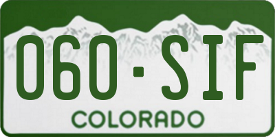 CO license plate 060SIF