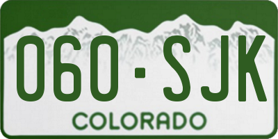 CO license plate 060SJK