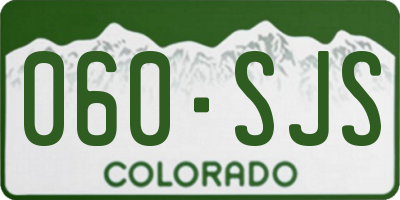 CO license plate 060SJS