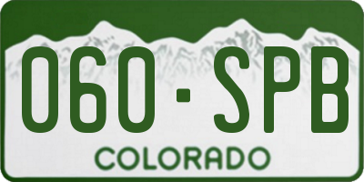 CO license plate 060SPB