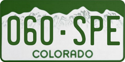 CO license plate 060SPE