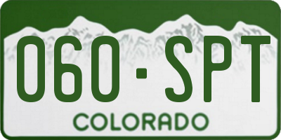 CO license plate 060SPT