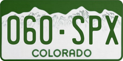 CO license plate 060SPX
