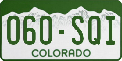 CO license plate 060SQI