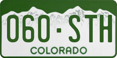 CO license plate 060STH