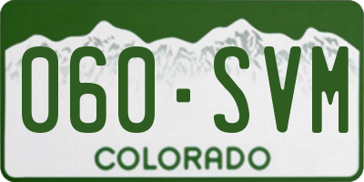CO license plate 060SVM