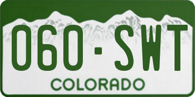 CO license plate 060SWT
