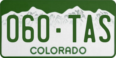 CO license plate 060TAS