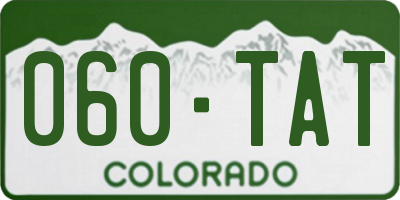 CO license plate 060TAT