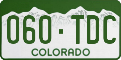 CO license plate 060TDC