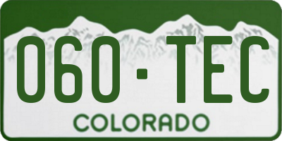 CO license plate 060TEC