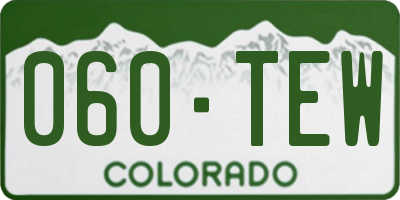 CO license plate 060TEW
