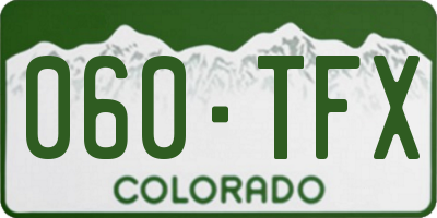 CO license plate 060TFX