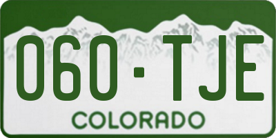 CO license plate 060TJE