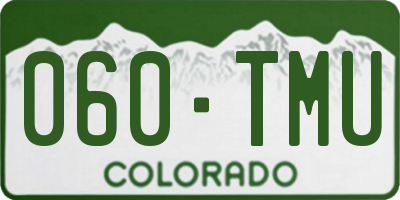 CO license plate 060TMU