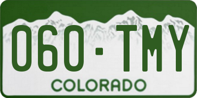 CO license plate 060TMY