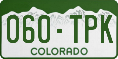 CO license plate 060TPK