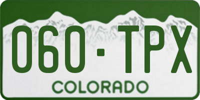 CO license plate 060TPX