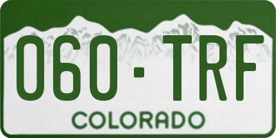 CO license plate 060TRF
