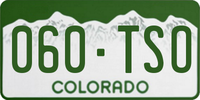 CO license plate 060TSO