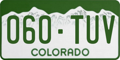 CO license plate 060TUV