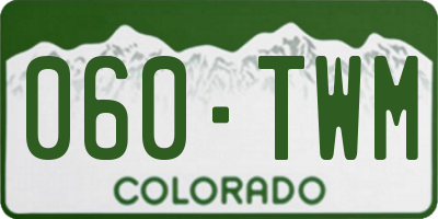 CO license plate 060TWM