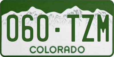 CO license plate 060TZM