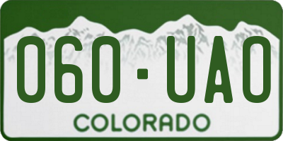 CO license plate 060UAO