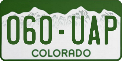 CO license plate 060UAP